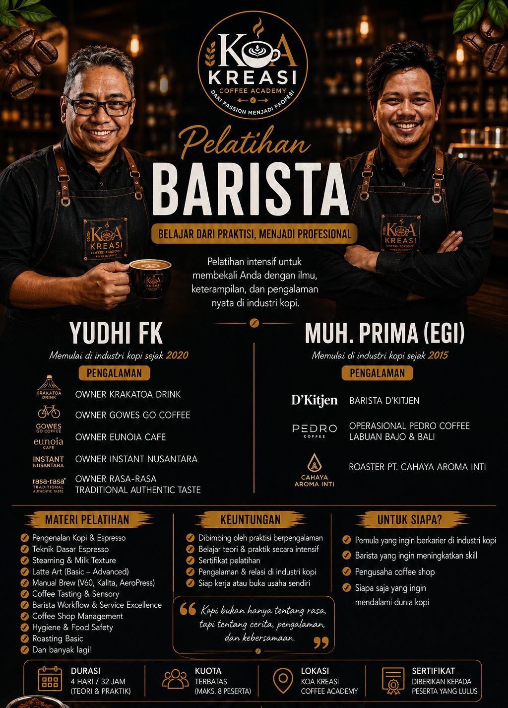 barista bekasi - Kreasi Coffee Academy (KCA)